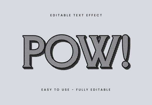 Black White Dot Pattern Halftone Vintage Text Effect