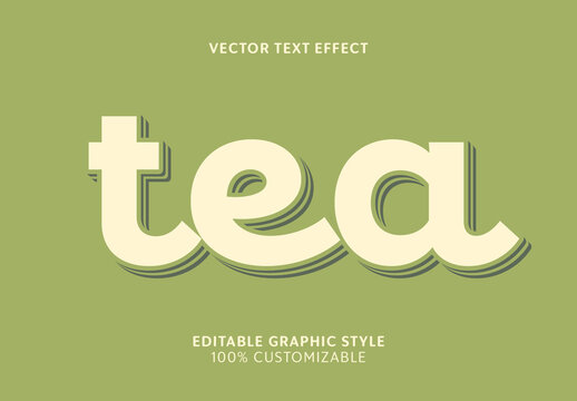 Green And Beige Tea Soft Rounded Font Retro Text Effect
