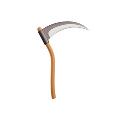 Minimal Scythe with Curved Blade Icon