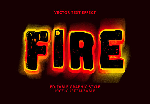 Red And Yellow Fire Hot Font Burn Glow Text Effect