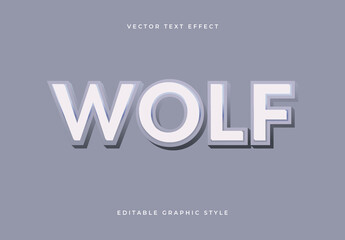 Gray And White Wolf Font 3D Modern Clean Text Effect