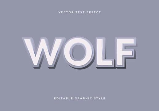 Gray And White Wolf Font 3D Modern Clean Text Effect