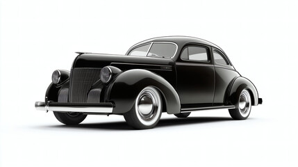 Obraz premium Sleek Black Vintage Coupe with Timeless Appeal