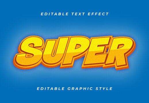 Yellow And Orange Super Comic Font Hero Style Text Effect