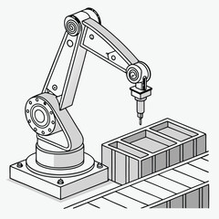 arm robot silhouette vector illustration 