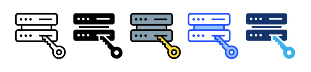 Data Access Icon Set With Multiple Style Collection