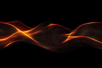 Dynamic Glowing Orange Dotted Wave Design
