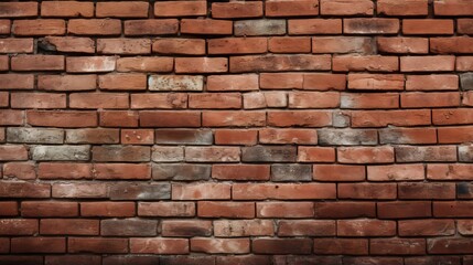 Obraz premium Detailed close up of a weathered and textured red brick wall showcasing aged construction and rustic charm for architectural design elements