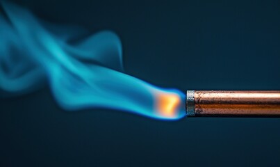 Fototapeta premium Torch Heating Copper Pipe