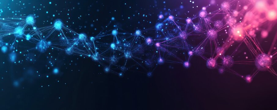 Futuristic Molecular Structure Background with DNA and Abstract Technology in Digital Art