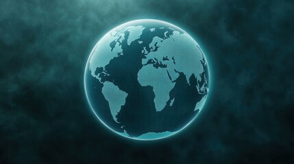 Fototapeta premium A satellite view of Earth with a digital grid overlay, real-time global tracking, futuristic world map