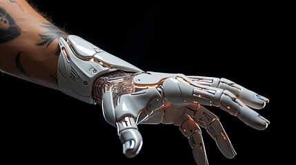 Futuristic Robotic Hand Reaching Out: A Blend of Technology and Human Anatomy