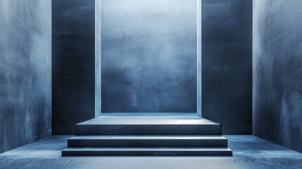 Mysterious illuminated doorway in a dark space