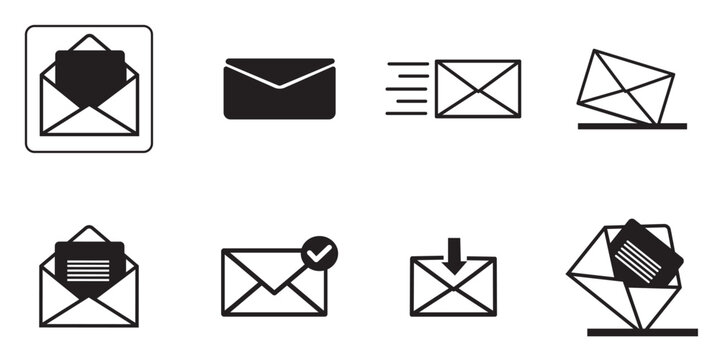 Mail icon set. mail post vector symbol. letter message envelope sign, vector illustration. - Powered by Adobe