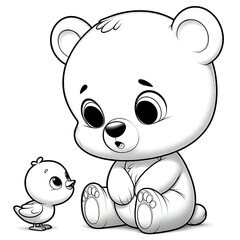Obraz premium Cartoon bear coloring pages