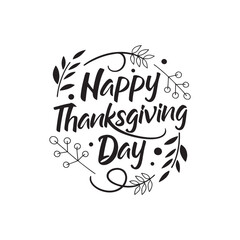 T shirt design happy-thanksgiving vector art illustration