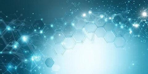 Fototapeta premium Innovative Health Care and Medical Science Abstract Background with Hexagons and Digital Technology Aesthetics