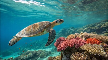 Obraz premium sea turtle swimming