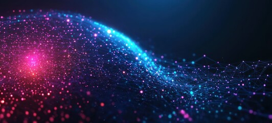 Obraz premium Futuristic Digital Network Design with Glowing Circuit Elements and Cyberpunk Aesthetics