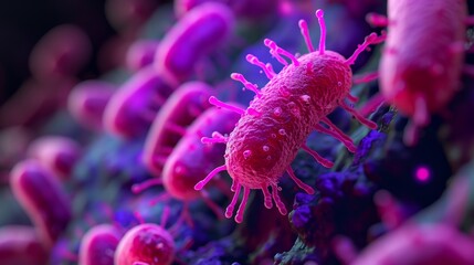 Microscopic view of Listeria monocytogenes bacteria under laboratory microscope