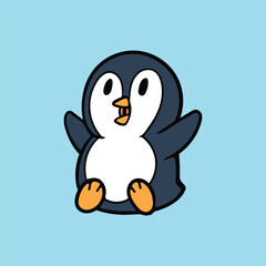 Adorable Penguin Looking Shocked