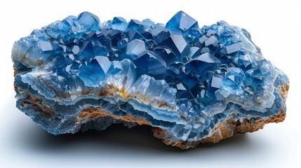 Obraz premium Mineral Specimen of Linarite on a Clean White Background Isolated