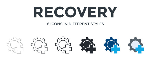 Recovery  Icon In Different Style Vector Illustration. Designed In Thin Line, Regular Line, Bold Line, Glyph, Color Fill, And Flat Style Can Be Used For Web