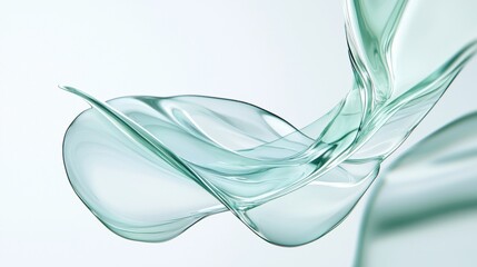 A digital rendering of a translucent, flowing, and organic shape.