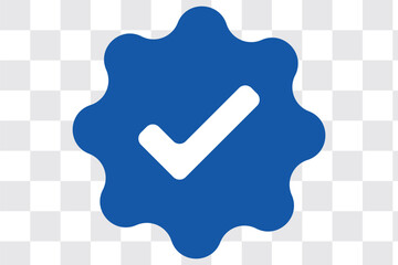 Blue tick verified social media account icon