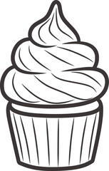 Vector illustration of a cupcake