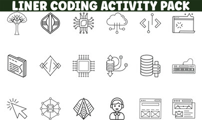 Liner Coding Activity Pack Icons for Programming Education