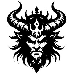 Silhouette of an angry devil
