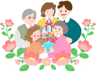 It's already the time when happy families give and receive bouquets of flowers
