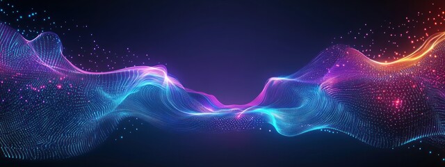 Obraz premium Futuristic Digital Art with Holographic Design Glowing Neon Circuits and AI Circuit Board Texture
