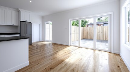 Modern Open Plan Kitchen & Living Room Interior