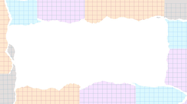 Frame of rip paper  with checkerd pattern