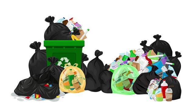 animation of piles of human garbage that are increasing and piling up