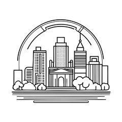 Obraz premium Miasto ikona ilustracja