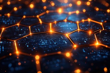 Futuristic Hexagonal Patterns and Abstract Waveforms for Science and Technology Design