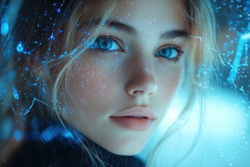 Network Connection Visualization for Global Communication and Digital Interaction in Futuristic Technology