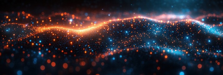 Futuristic Digital Network Visualization Abstract Lines and Dots Connection Background