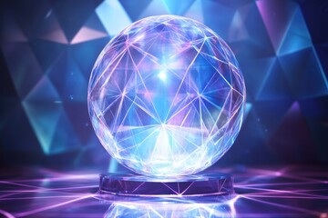 Glowing crystal sphere on a pedestal