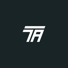 Abstract Minimal Artistic Letter TA AT Logo Design. Initial Based Letter Logo Symbol