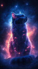 Mystical Cosmic Cat Nebula Fur Starry Night Galaxy Pet