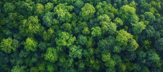 Naklejka premium Aerial View of Green Forest Treescape with Rich Textures and Natural Daylight in Vibrant Jungle Ecosystem