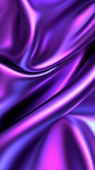 Vibrant purple silk fabric with elegant drapes and smooth texture for design use.