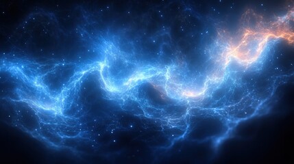 Futuristic Digital Mesh Design with Flowing Structures and Glowing Particles in Abstract Technology