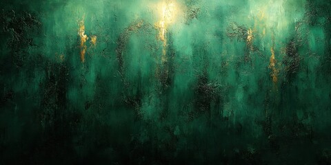 Obraz premium Abstract Green Textured Background Soft Brush Strokes Impressionist Inspired Vintage Grunge Wall Texture Surface Decorative Art