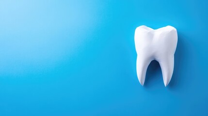 Celebrating Dentist Day: Artistic Display of White Teeth on a Calm Blue Background