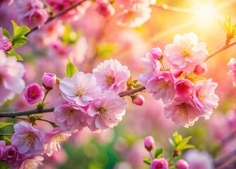 Fototapeta premium Springtime Pink Flowers: Vacation Relaxation & Blooming Beauty
